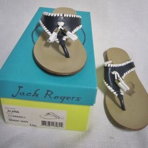 Jack Rogers Navy Leather Alana Sandal, Sz 8.5